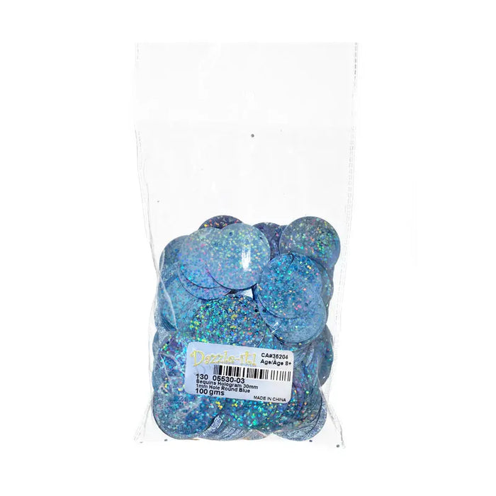 Sequins Hologram 30mm with 1mm Hole Round 