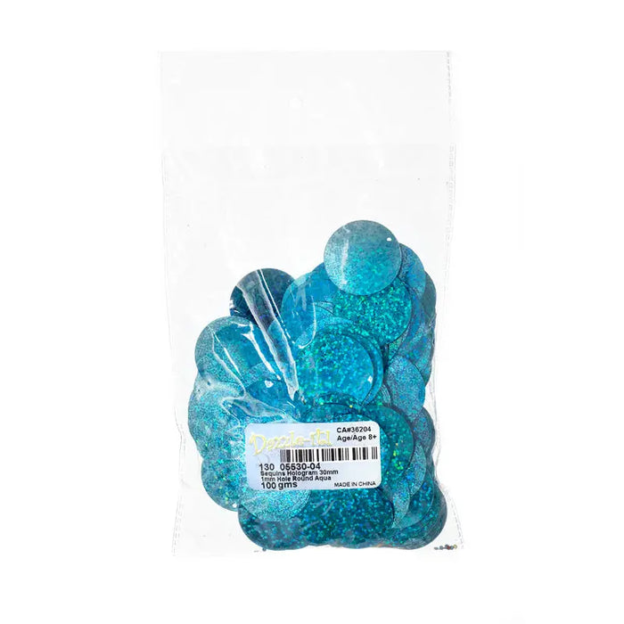 Sequins Hologram 30mm with 1mm Hole Round 