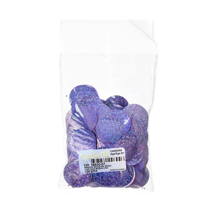 Sequins Hologram 30mm with 1mm Hole Round 