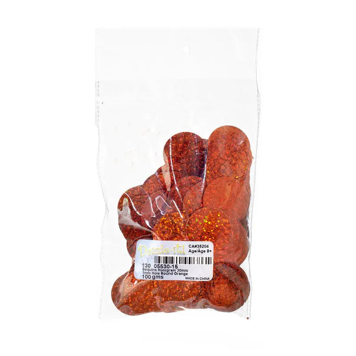 Sequins Hologram 30mm with 1mm Hole Round 