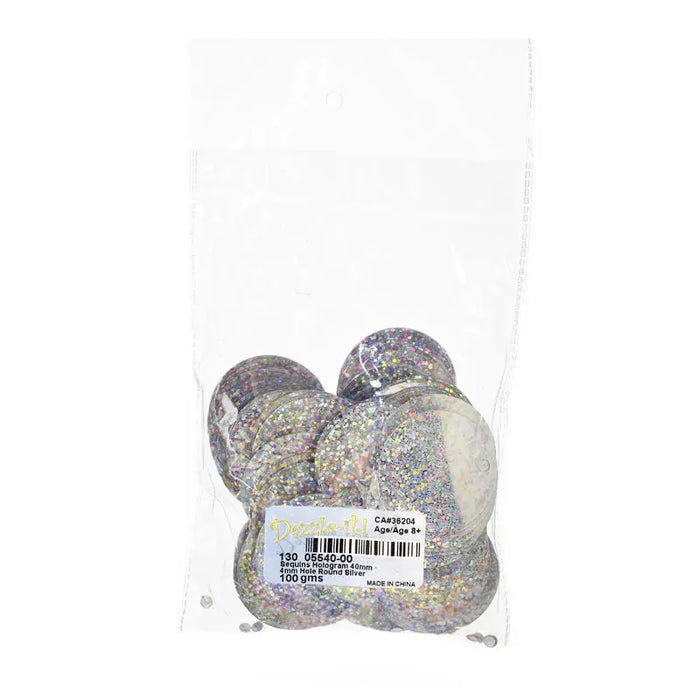 Sequins Hologram 40mm with 4mm Hole Round 