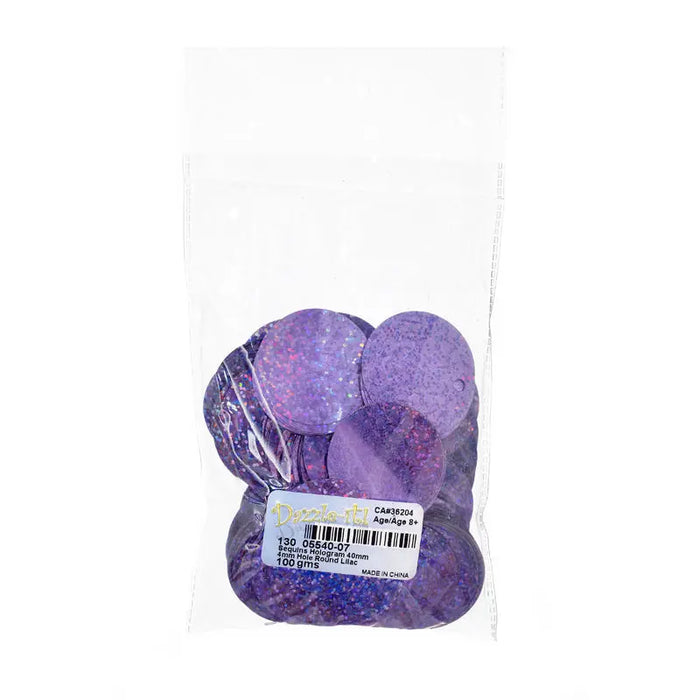 Sequins Hologram 40mm with 4mm Hole Round 