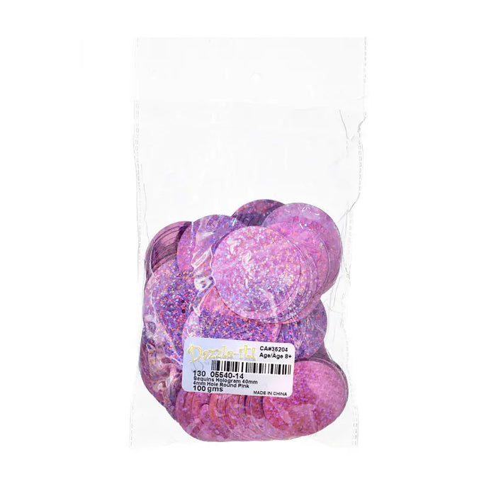 Sequins Hologram 40mm with 4mm Hole Round 