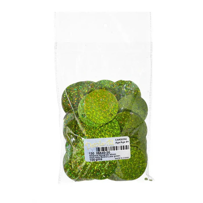 Sequins Hologram 40mm with 4mm Hole Round 