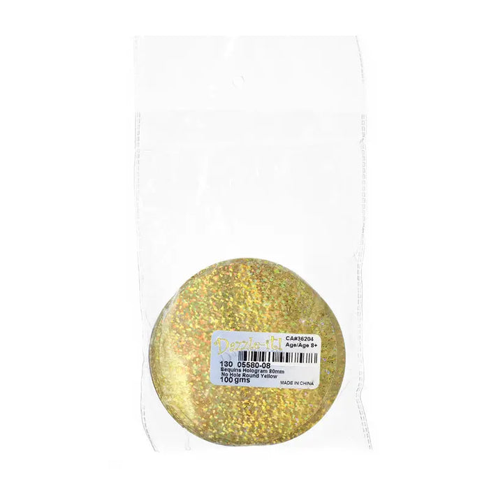 Sequins Hologram 80mm No Hole Round 