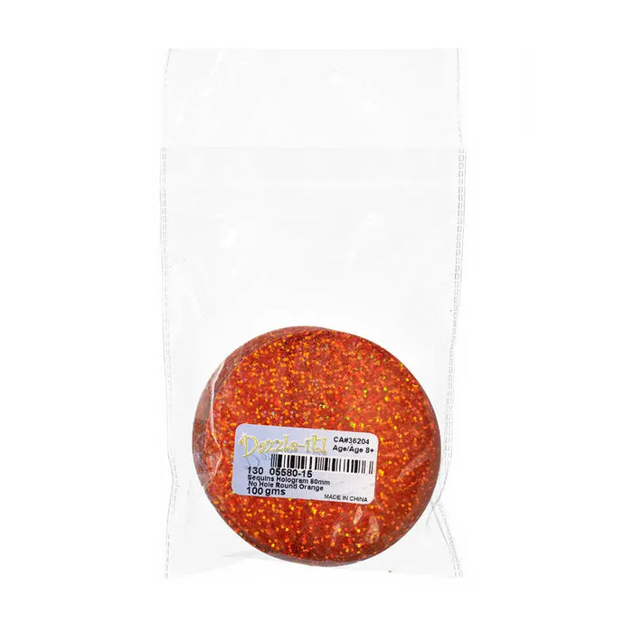 Sequins Hologram 80mm No Hole Round 