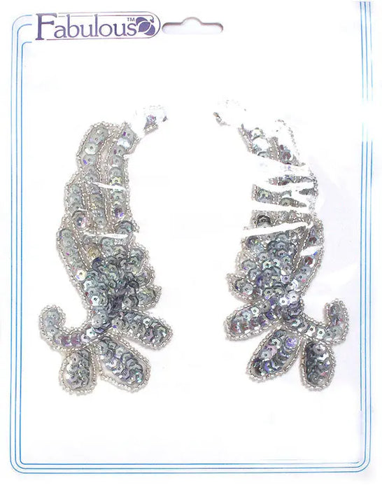 Motif Beaded 13x5.5cm Wings 2pcs  AB