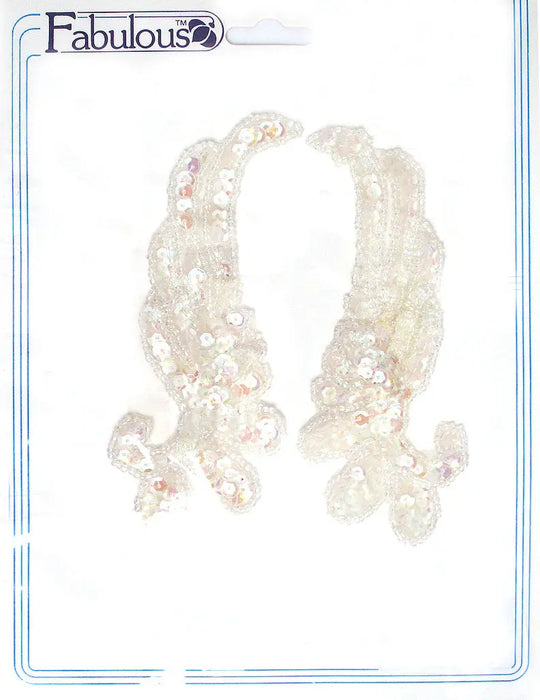 Motif Beaded 13x5.5cm Wings 2pcs  AB