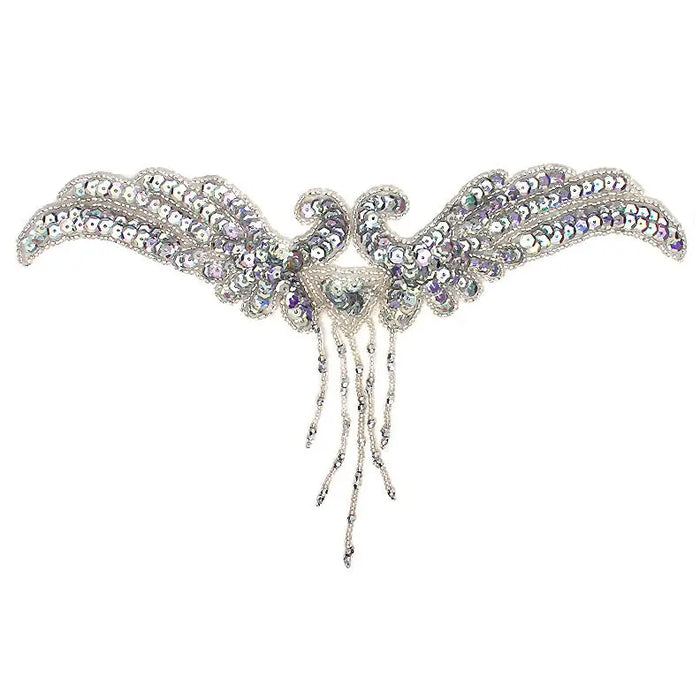 Motif Sequin/Beads 21x11.5cm Wings With Fringe
