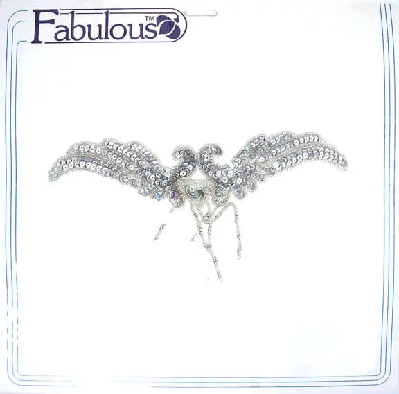 Motif Sequin/Beads 21x11.5cm Wings With Fringe
