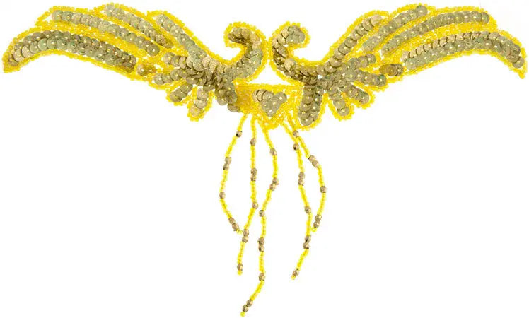 Motif Sequin/Beads 21x11.5cm Wings With Fringe