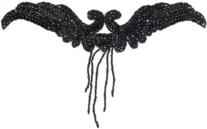 Motif Sequin/Beads 21x11.5cm Wings With Fringe