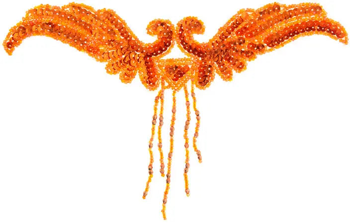 Motif Sequin/Beads 21x11.5cm Wings With Fringe