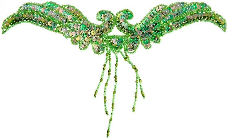 Motif Sequin/Beads 21x11.5cm Wings With Fringe