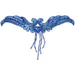 Motif Sequin/Beads 21x11.5cm Wings With Fringe - Cosplay Supplies Inc