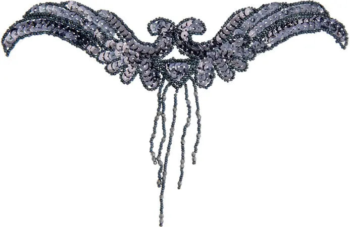Motif Sequin/Beads 21x11.5cm Wings With Fringe