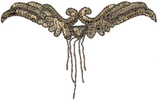 Motif Sequin/Beads 21x11.5cm Wings With Fringe