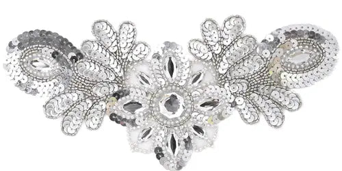 Motif Sequin/Beaded 26x12cm  Combo 1/2 Matte-1/2 AB - Cosplay Supplies Inc