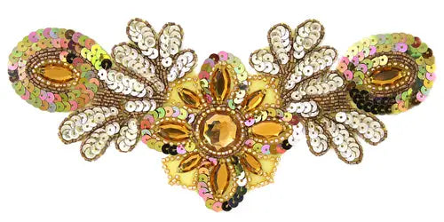 Motif Sequin/Beaded 26x12cm  Combo 1/2 Matte-1/2 AB - Cosplay Supplies Inc