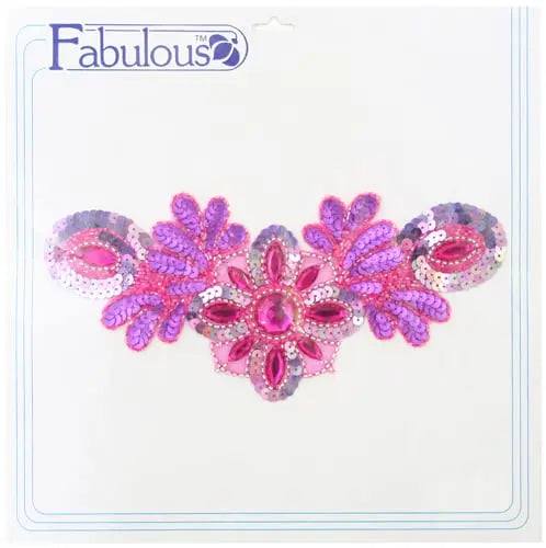 Motif Sequin/Beaded 26x12cm  Combo 1/2 Matte-1/2 AB