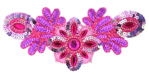 Motif Sequin/Beaded 26x12cm  Combo 1/2 Matte-1/2 AB - Cosplay Supplies Inc