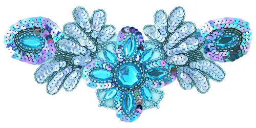 Motif Sequin/Beaded 26x12cm  Combo 1/2 Matte-1/2 AB - Cosplay Supplies Inc