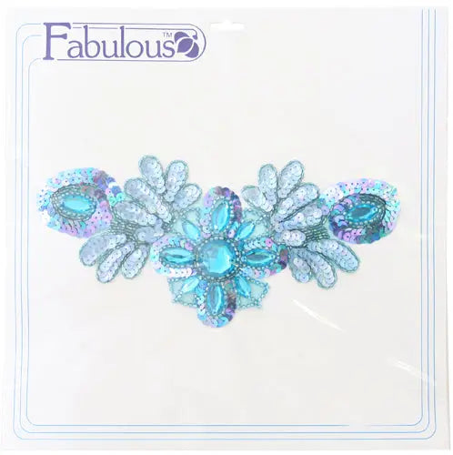 Motif Sequin/Beaded 26x12cm  Combo 1/2 Matte-1/2 AB