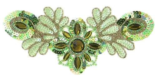 Motif Sequin/Beaded 26x12cm  Combo 1/2 Matte-1/2 AB - Cosplay Supplies Inc