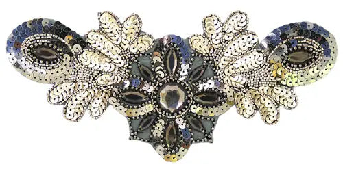 Motif Sequin/Beaded 26x12cm  Combo 1/2 Matte-1/2 AB - Cosplay Supplies Inc