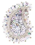 Motif Sequin/Beaded Paisley 4.8x7.5cm (2pcs) - Cosplay Supplies Inc