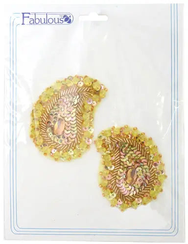 Motif Sequin/Beaded Paisley 4.8x7.5cm (2pcs) 