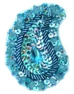 Motif Sequin/Beaded Paisley 4.8x7.5cm (2pcs) - Cosplay Supplies Inc