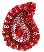 Motif Sequin/Beaded Paisley 4.8x7.5cm (2pcs) - Cosplay Supplies Inc