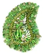 Motif Sequin/Beaded Paisley 4.8x7.5cm (2pcs) - Cosplay Supplies Inc