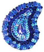 Motif Sequin/Beaded Paisley 4.8x7.5cm (2pcs) - Cosplay Supplies Inc