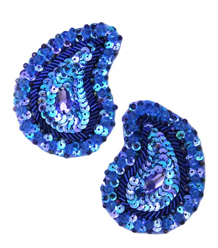 Motif Sequin/Beaded Paisley 4.8x7.5cm (2pcs) 