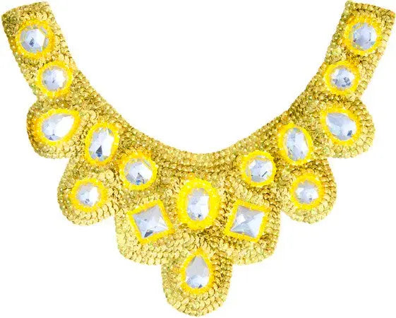 Motif Sequin/Beads 27x11.5cm U Shape W/ Crystal Stones