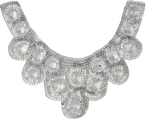 Motif Sequin/Beads 27x11.5cm U Shape W/ Crystal Stones