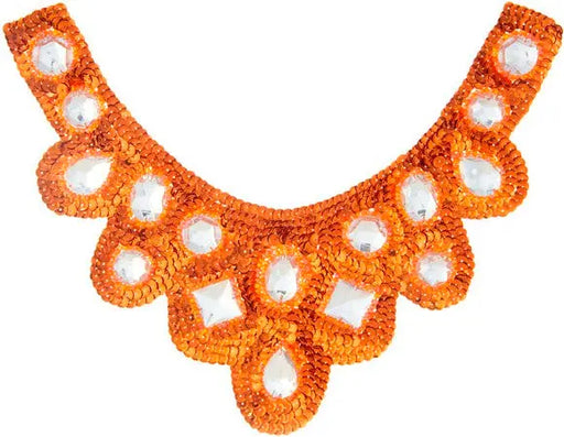 Motif Sequin/Beads 27x11.5cm U Shape W/ Crystal Stones