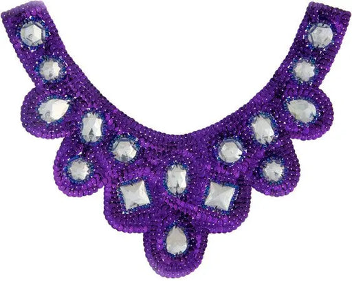 Motif Sequin/Beads 27x11.5cm U Shape W/ Crystal Stones