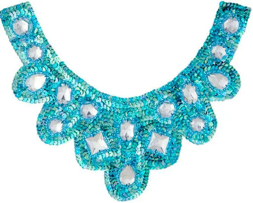 Motif Sequin/Beads 27x11.5cm U Shape W/ Crystal Stones