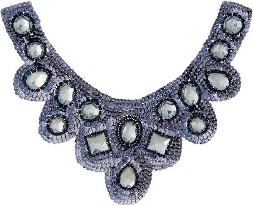 Motif Sequin/Beads 27x11.5cm U Shape W/ Crystal Stones