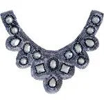 Motif Sequin/Beads 27x11.5cm U Shape W/ Crystal Stones