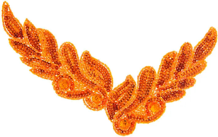 Motif Sequin/Beads 26x8cm Leaves 