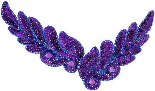 Motif Sequin/Beads 26x8cm Leaves 