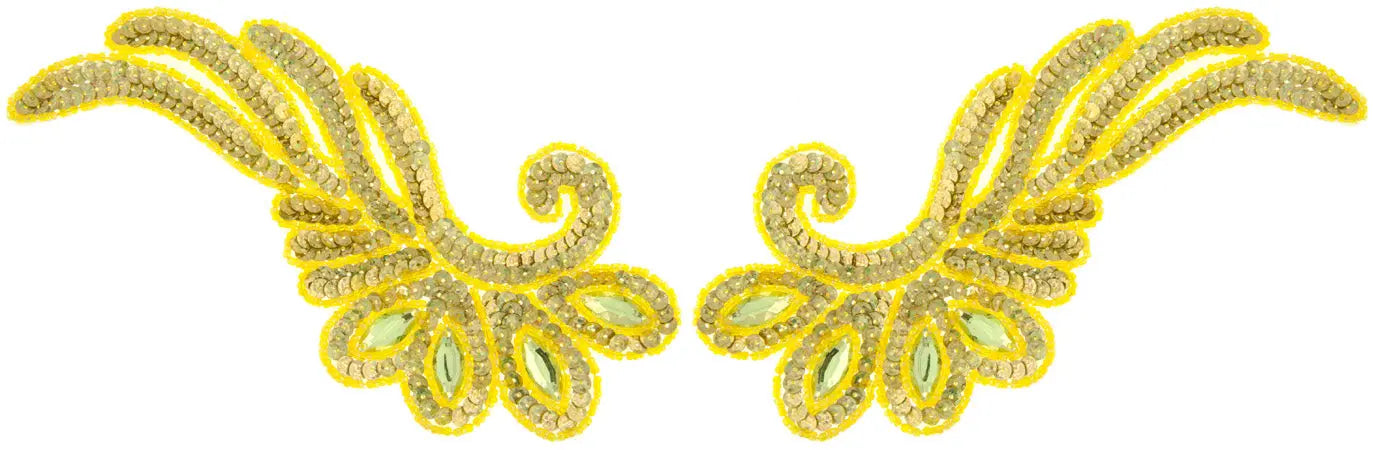 Motif Sequin/Beads 18.5x9cm Wing 2pc 