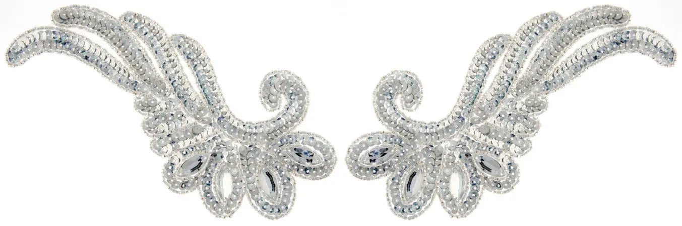 Motif Sequin/Beads 18.5x9cm Wing 2pc 