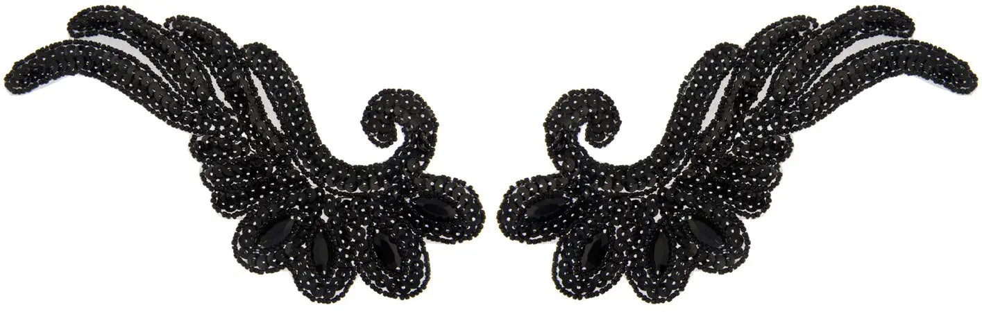 Motif Sequin/Beads 18.5x9cm Wing 2pc 