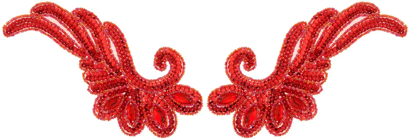 Motif Sequin/Beads 18.5x9cm Wing 2pc 