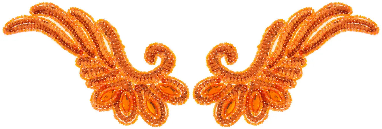 Motif Sequin/Beads 18.5x9cm Wing 2pc 